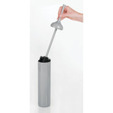 mDesign Extra Slim Compact Plastic Freestanding Toilet Bowl Brush and Holder for Bathroom Storage and Organization - Sturdy, Deep Cleaning, Covered