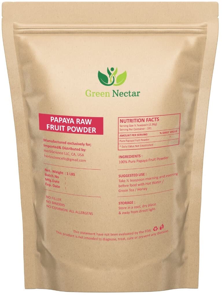 Papaya Fruit Extract Powder 1lb, Digestive Super Food for Skin (16 Ounces(1 Pack))