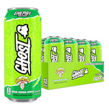 GHOST Energy Drink - 12-Pack, Warheads Sour Green Apple, 16oz - Energy & Focus & No Artificial Colors - 200mg of Natural Caffeine, L-Carnitine