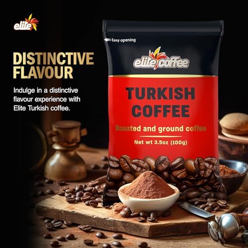 Elite Turkish Ground Roasted Coffee Bag, 3.5000-ounces (Pack of 8)