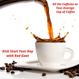 The Red Goat Ground Coffee Beans [16 OZ] | Highest-Caffeine on the Market | 1 Cup = 6 Average Cups of Coffee | 17,000 UG/G Caffeine