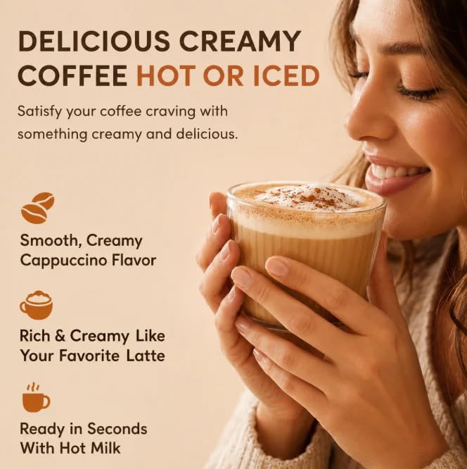 Creamy Coffee Caramel - Instant Coffee Cream, Dairy Free, Gluten Free, Zero Sodium - Ready to Use, 12 Servings - 11.8 fl oz