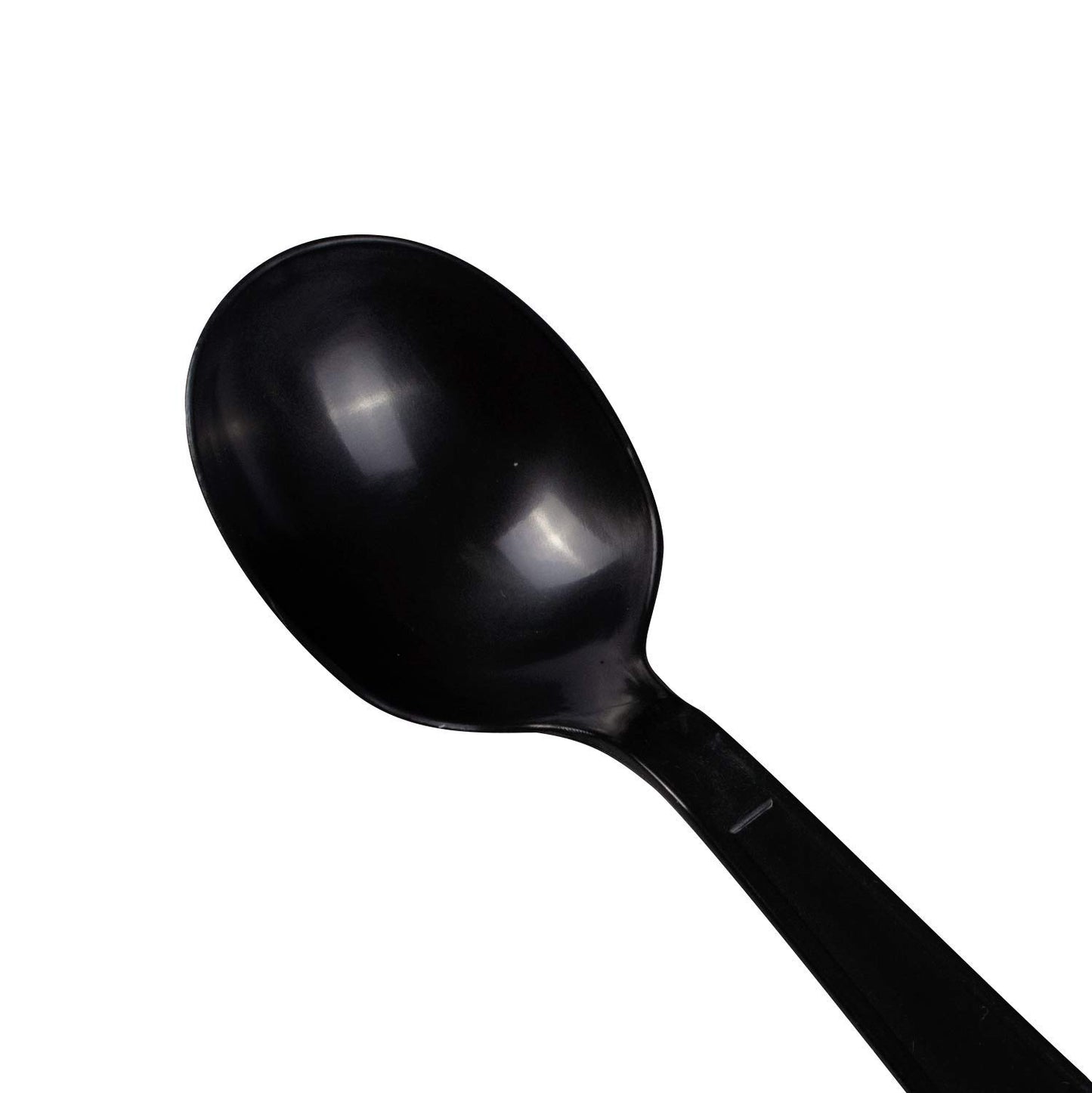 Karat [5.6" - 1000 pcs] Black Individually Wrapped Plastic Heavy-Weight Disposable Soup Spoon (U3532B)