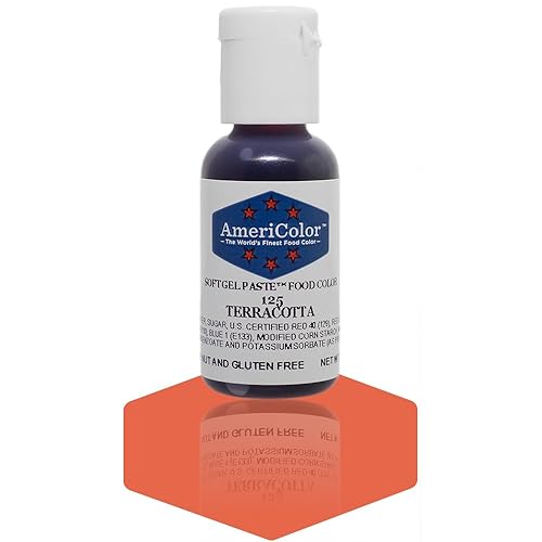 AmeriColor, Terracotta, 0.75 Ounce Bottle, Soft Gel Paste Food Color