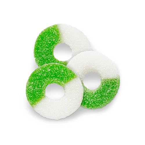 Grandys Candys Green Apple Gummi Rings- Soft, Chewy, Sugar Dusted- Bulk Candy (2 Pound)