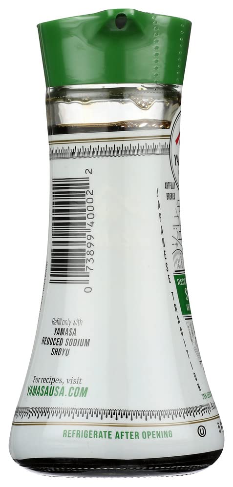 Yamasa, Reduced Sodium Shoyu Artisanal Soy Sauce, Non-GMO, Glass Bottle with Dispenser, 5 fl oz