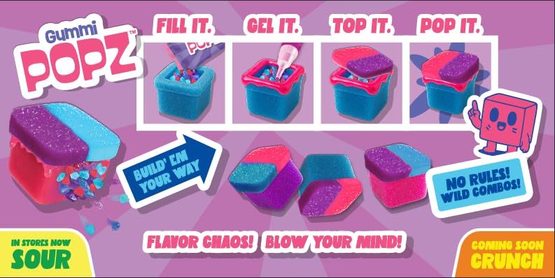 Gummi Popz Series 1 Sweet Surprise Pack - Gummi Collectible Toy + 2 Sweet Mixed Berry Popping Gummi Candy Packs | Limited Edition Candy & Toy Gift Set
