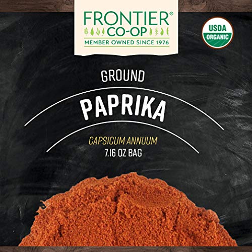 Frontier Co-op Organic Ground Paprika 7.16 oz Stand Up Resealable Bag - Paprika Powder Seasoning - Restaurant Supply