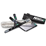 Unger Commercial ErgoTec Advanced Window Cleaning Ninja Kit 4-in-1 - Squeegee, Scrubber, Tool Holder, Microfiber Cloth - Professional Indoor/Outdoor
