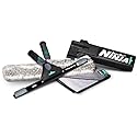 Unger Commercial ErgoTec Advanced Window Cleaning Ninja Kit 4-in-1 - Squeegee, Scrubber, Tool Holder, Microfiber Cloth - Professional Indoor/Outdoor