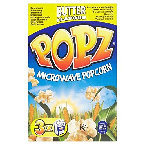 Popz Microwave Butter Popcorn 3 x 90g - Pack of 2