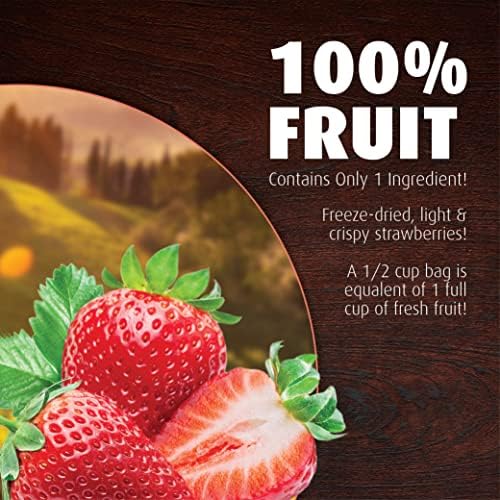 Brothers All Natural Disney Freeze Dried Fruit Crisps, Strawberry, 0.26 Oz (Pack of 12), Made with 100% Fruit, Gluten Free, Soy Free, Vegan, Healthy