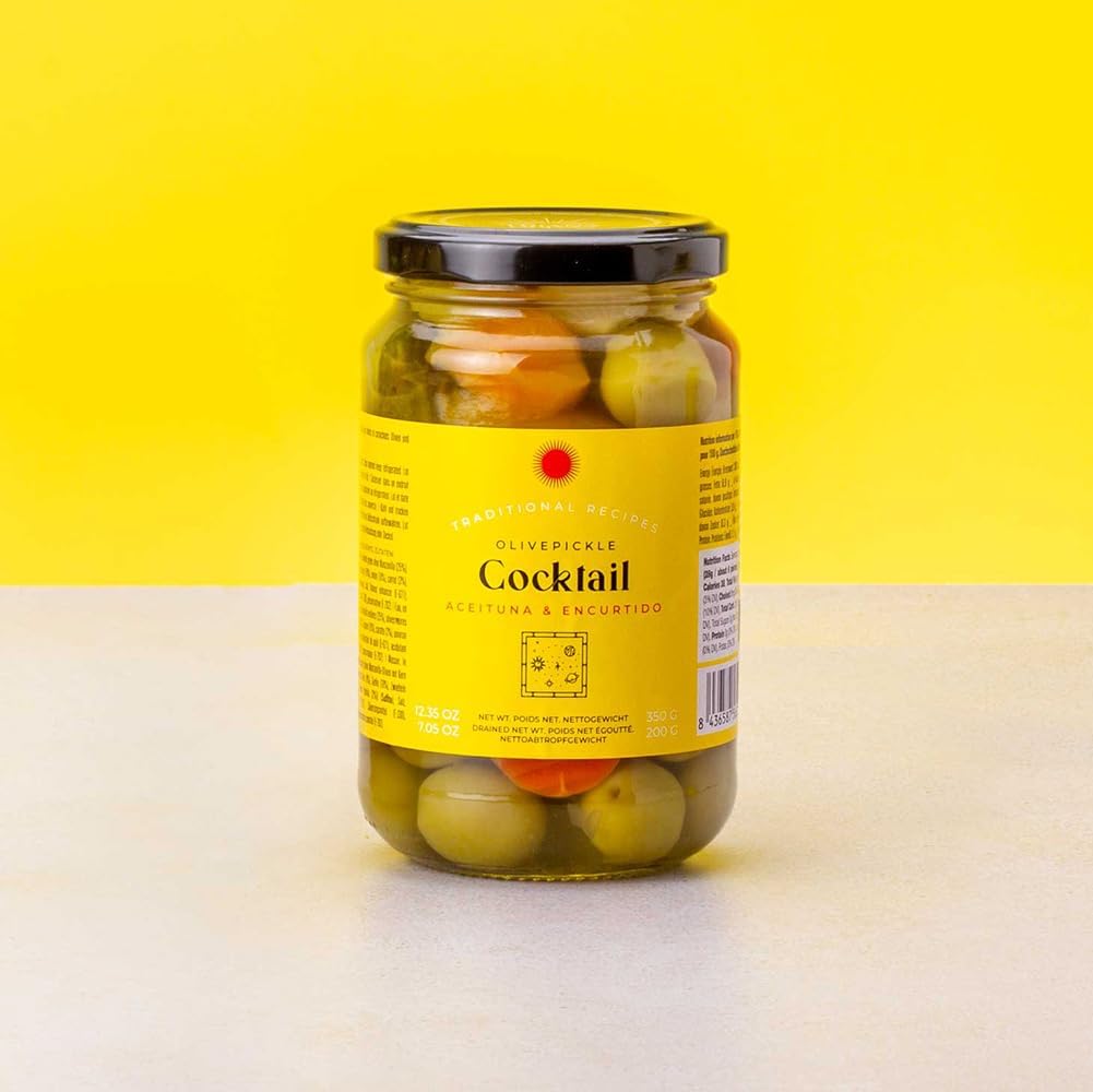 Triana Olivas by Don Gastronom. Olive & Pickle Cocktail. 350g (12.35oz). Pack of 6.