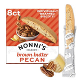 Nonni's Brown Butter Pecan Biscotti, Nutty Pecan Cookie with Rich Browned Butter Flavor, 8 Individually Wrapped Bakery Snacks, 5.52 oz