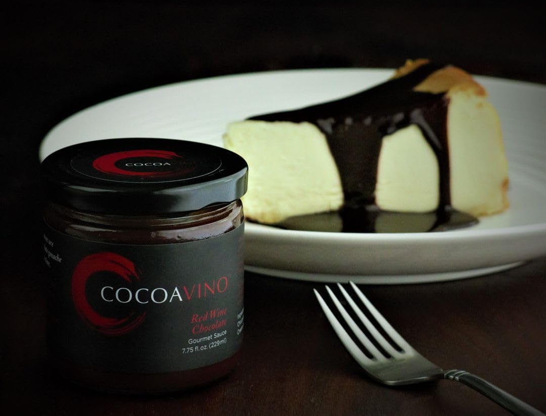 Cocoavino Red Wine Chocolate Spread - Gourmet Dark Belgian Chocolate with Red Wine Reduction - Artisan Dessert & Gift Spread - 7.75 oz