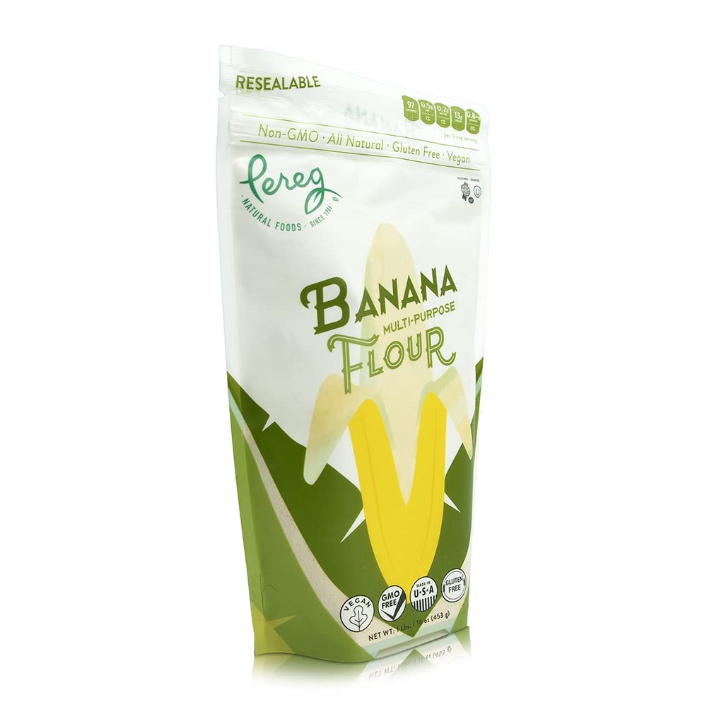Pereg Banana Flour (16 Oz x 6 Pack) - Naturally Gluten Free, Multi-Purpose Flour Alternative - 100% Banana - Perfect for Baking Cookies, Cakes