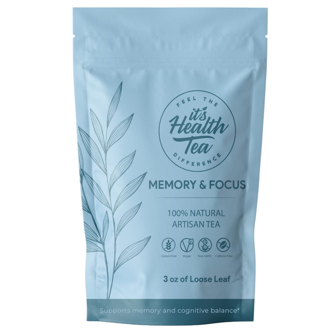 Memory & Focus Tea Blend: Gotu Kola, Eleuthero Root, Ginkgo, Ho Shou Wu, Peppermint, Damiana, Calendula, Lemongrass, Licorice Loose Leaf 3oz