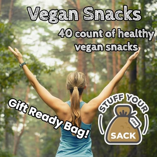 Vegan Snacks Variety Pack - 40 Count Plant-Based Snack Box for Adults and Kids - Dairy-Free, Meat-Free Assortment of Chips, Fruit Snacks, and Treats