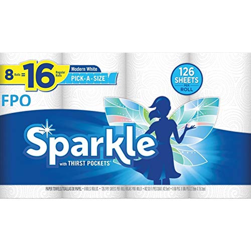Sparkle Paper Towel, 8 White Pas Double Rolls, 4.72 lb