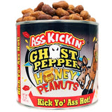 KICKIN’ Ghost Pepper Spicy Hot Peanuts - 12oz - Ultimate Spicy Gourmet Gift Peanuts - Try if you dare!