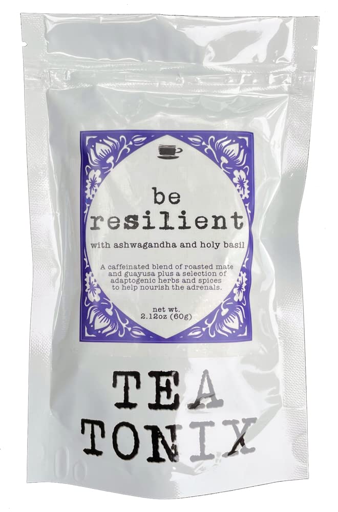 BE RESILIENT Tea with Ashwagandha, Holy Basil, and Eleuthero 60g (2.12oz) - Herbs to Help Recover from Stresses while Nourishing the Adrenals