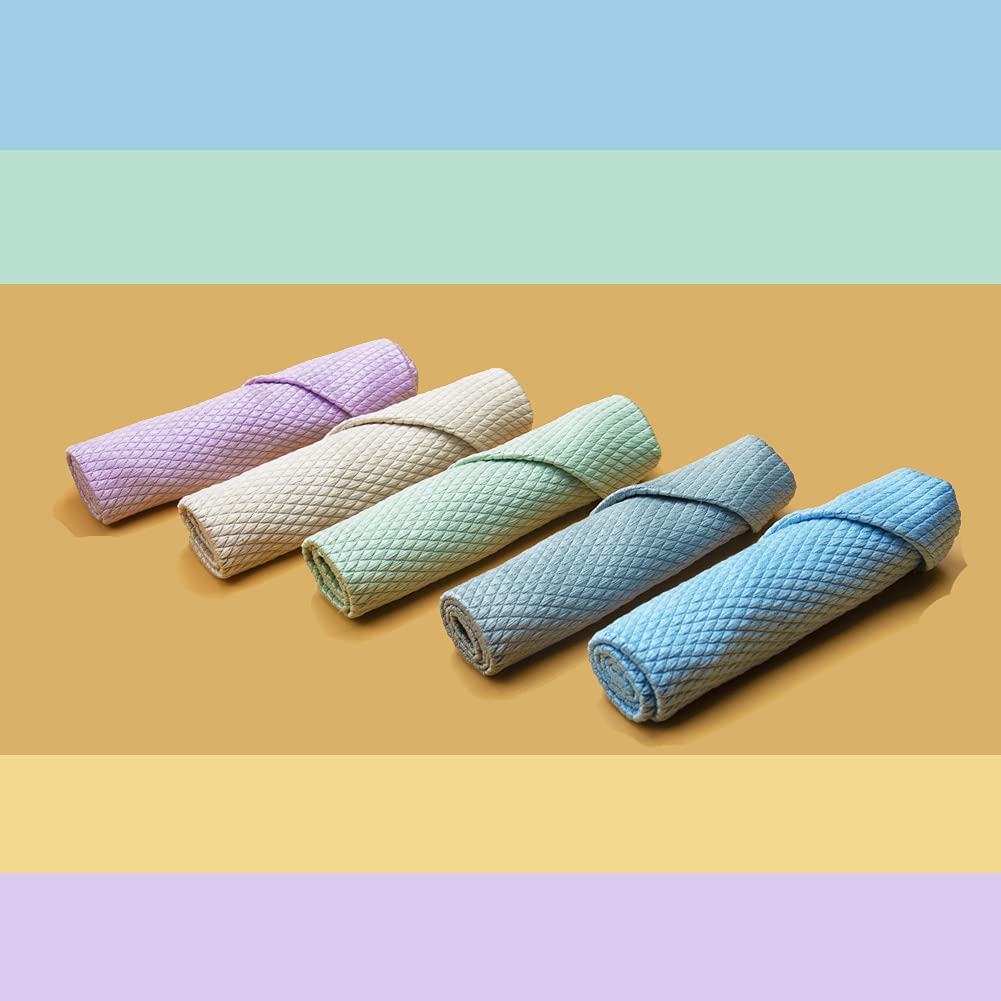 Amersis 5pack Nanoscale Cleaning Cloth, Easy Clean Cloth, Microfiber Cleaning Cloth, Nanoscale Streak-Free Cleaning Cloths Reusable Lint Free Cloth