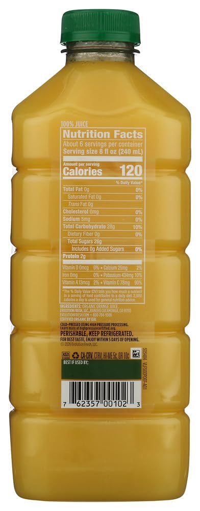 Evolution Fresh Juice Pure Orange Organic, 50 Fl Oz