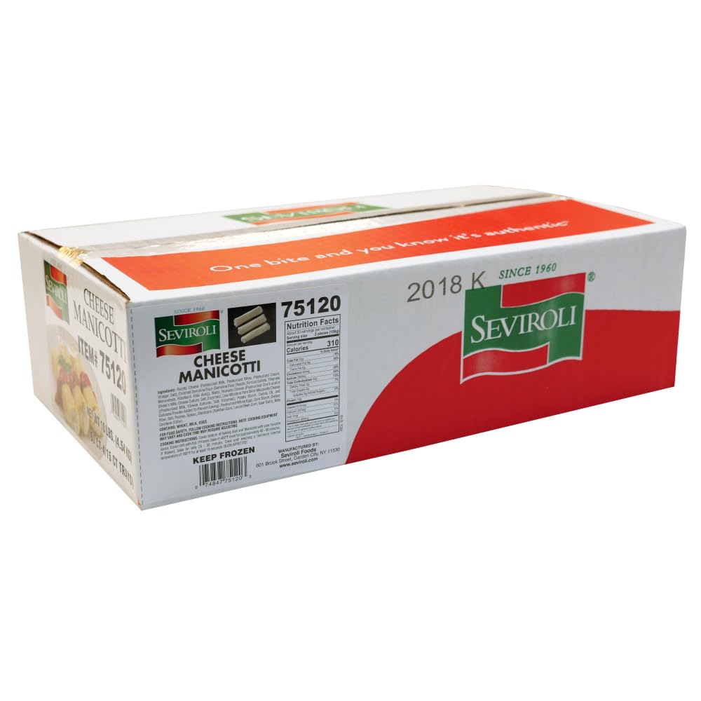 Seviroli Foods Cheese Manicotti Pasta, 10 Pound -- 1 each.