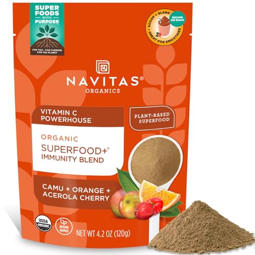 Navitas Organics Superfood+ Immunity Blend (Camu + Orange + Acerola Cherry), 30 Servings - Organic, Non-GMO, Vegan, Gluten-Free, Keto & Paleo, 4.2