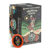Bones Coffee Company Flavored Coffee Bones Cups Highland Grog Butterscotch Caramel | 12ct Single-Serve Coffee Pods Compatible with Keurig 1.0 & 2.0
