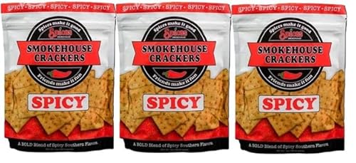 Smokehouse Crackers, Spicy Snack Crackers, 3-7 oz bags (3 Pack)