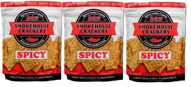 Smokehouse Crackers, Spicy Snack Crackers, 3-7 oz bags (3 Pack)