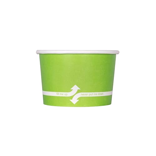 Karat [4oz - 1000 ct] Green Paper Food Container for Hot or Cold Food, Ice Cream, Noddles and Salad, 2.99" Rim (C-KDP4 Green)