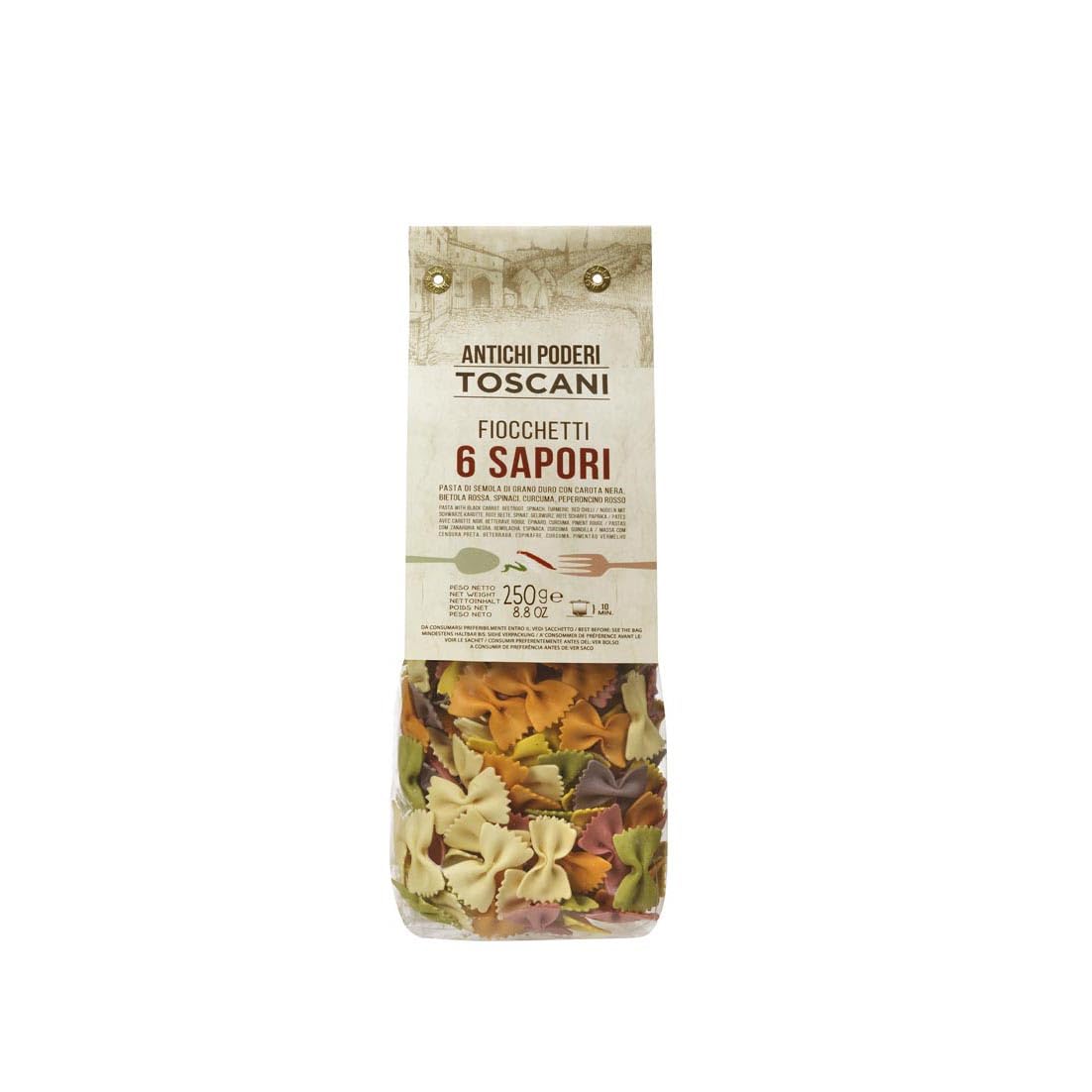 ANTICHI PODERI TOSCANI Handmade Flavored Pasta Six Flavor Fiocchetti 8.8oz