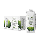 Real Coco Organic Pure Coconut Water 500mL, 100% USDA Organic Coconut Water, Packed with Electrolytes, Dairy/Soy Free, Vegan, Plant Based (12-pack