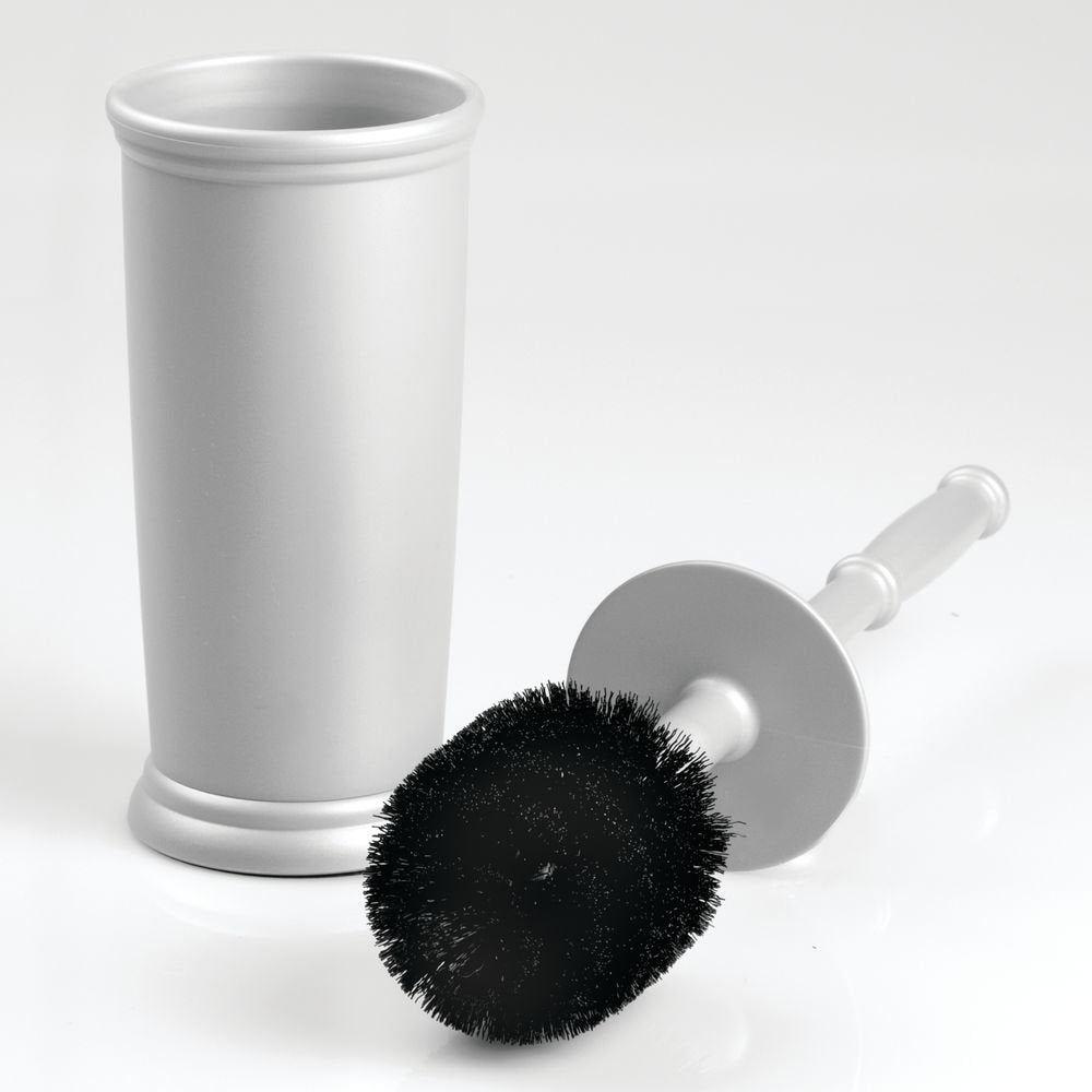 iDesign Kent Toilet Bowl Brush and Holder for Bathroom Storage - Gray