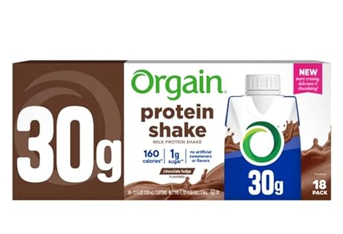 Orgain Chocolate Fudge Protein Shake, 18-11oz Pack