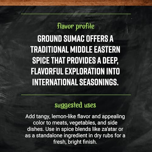 Frontier Co-op Sumac Spice, Ground, 2.10 oz - Made with Sumac Berries and Salt for Traditional Middle Eastern Foods