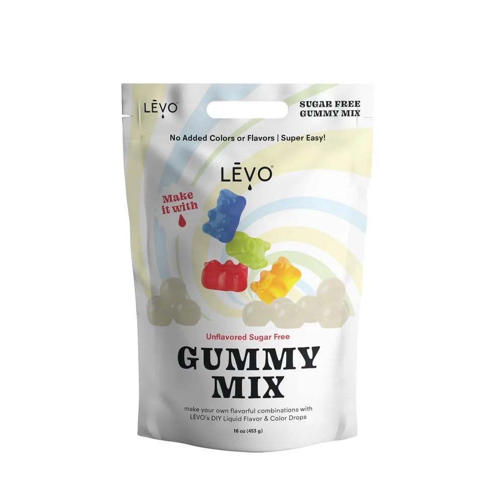 LEVO - Gummy Mix Unflavored Sugar Free 16 oz - Make Your Own Infused Gummies - Each Bag Makes 64 Gummies - 1 Pack (Packaging May Vary)