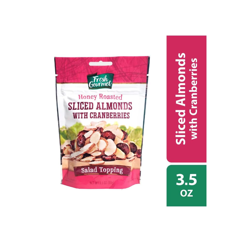 Fresh Gourmet Honey Roasted Sliced Almonds with Cranberries - 3.5 oz - Salad Topping