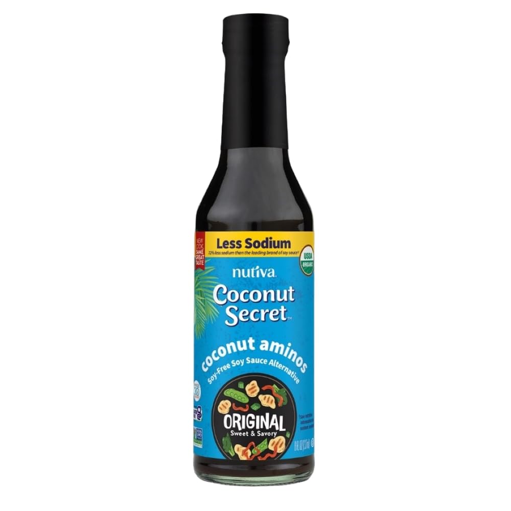 Coconut Secret Coconut Aminos (12 Pack) - 8 fl oz - Low Sodium Soy Sauce Alternative, Low-Glycemic - Organic, Vegan, Non-GMO, Gluten-Free, Kosher