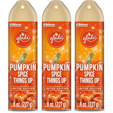 Glade Air Freshener Spray, 3 Pack, Pumpkin Spice Things Up Fall Harvest Scent, Limited Edition Holiday Collection, Pumpkin Spice Thanksgiving Scented