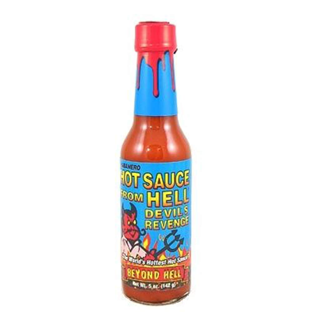 Hot Sauce From Hell Devil's Revenge - 5 Ounce - Gourmet Habanero Hot Sauce with Capsicum Extract for Chicken Wings - Perfect for the Fan of Extra Hot