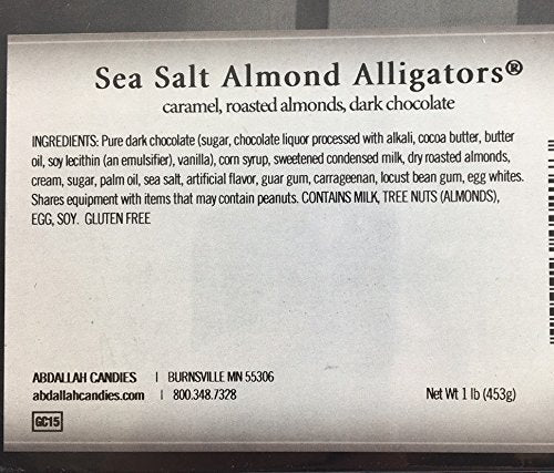 Abdallah Chocolates Sea Salt Almond Alligators 1 Pound (LB)