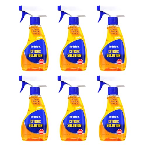 De-Solv-It Citrus Solution - Odor & Stain Remover for Cloth, Wood, Glass & More, 12.6-Ounce (6-Pack)