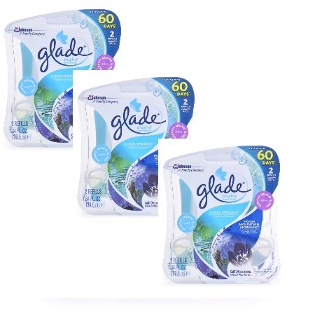 Glade PlugIns Scented Oil Air Freshener Refill, Clear Springs & Fresh Mountain Morning, 2Count, 1.34 oz (Pack of 3)