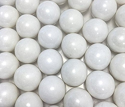 Large Pearl White Shimmer Gumballs - 2 Pounds x 1 inch - Approximately 120 Gumballs Per Bag