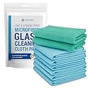 Claro 2 Step Glass Cleaning Cloth 8-Pack - Green Wet & Blue Dry Microfiber Towels Cleaning for Windows, Mirrors & Glass - Streak and Lint Free Cloth