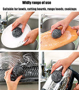 16 PCS Stainless Steel Sponges Scrubbers Cleaning Ball Utensil Scrubber Density Metal Scrubber Scouring Pads Ball for Pot Pan Dish Wash Cleaning