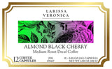 Almond Black Cherry Medium Roast Decaf Coffee (Single Serve K-Cup Pods) (Gourmet, Naturally Flavored, Whole Coffee Beans) (12 pods, ZIN: 576457)